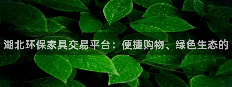 杏耀平台测速登录：湖北环保家具交易平台：便捷购物、绿色生态的