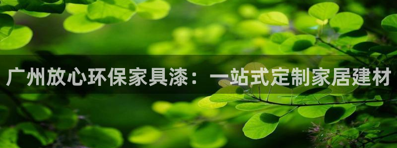 杏耀平台代理登录网址是什么：广州放心环保家具漆：一站式定制家