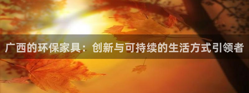 杏耀平台客服：广西的环保家具：创新与可持续的生活方式引领者