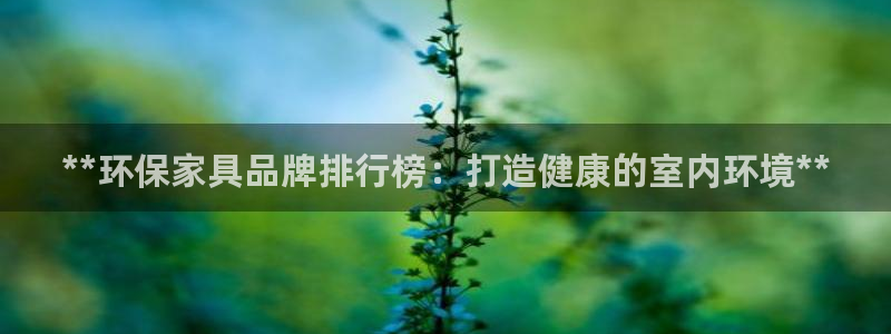 杏耀网页手机登录：**环保家具品牌排行榜：打造健康的室内环境